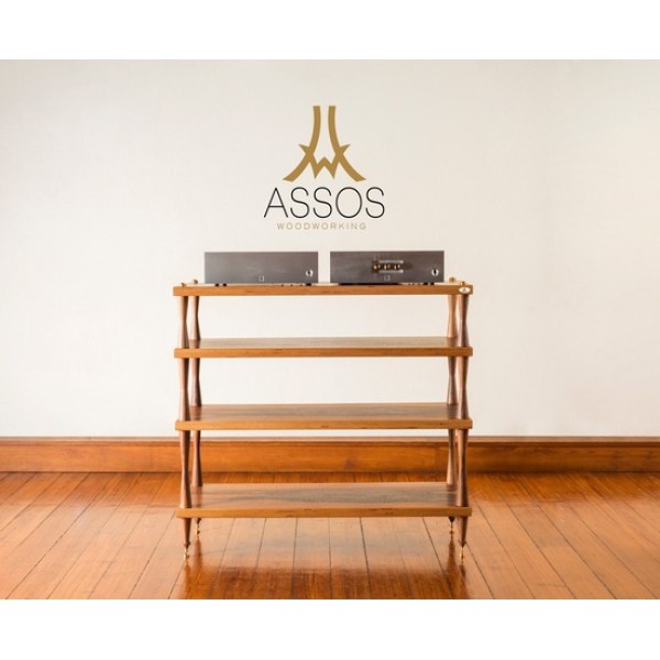 Assos Double Rack Walnut Veneer 3.00cm - 4 Shelves