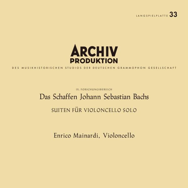 Enrico Mainardi Bach Suites For Cello Solo / 4Lps Analogphonic