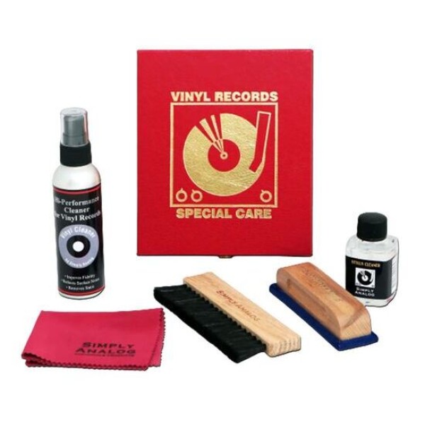 Simply Analog  Vinyl Record Cleaning Boxset De Luxe Edition - Red Leather.