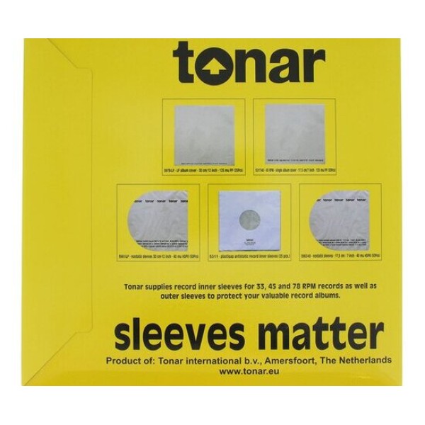 Tonar Nostatic Sleeves 12 inch” (30 cm) LP Records 5961