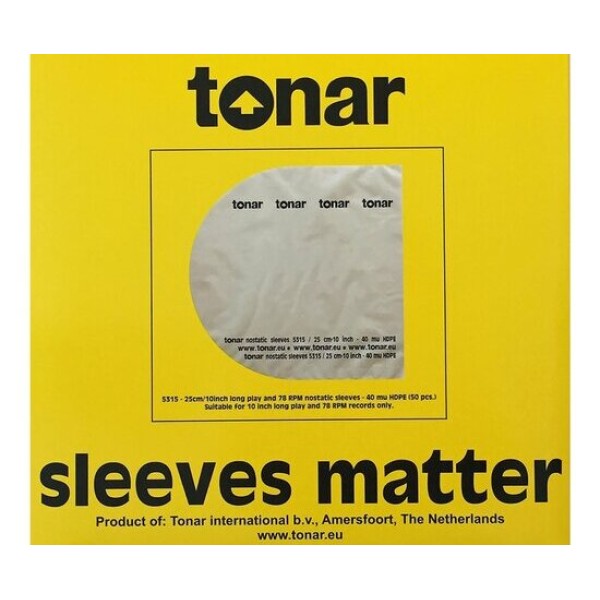 Tonar Nostatic sleeves for 10 inch” Long Play records